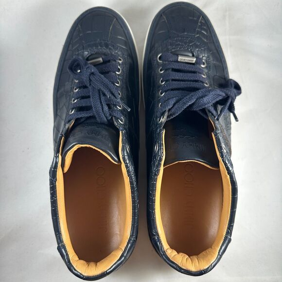 Jimmy Choo Mens Size 43 Belgravia Low Top Sneakers Black Croc Embossed Leather main image 9